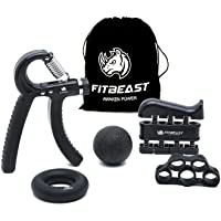 Fortalecedor de agarre de mano Kit de entrenamiento de agarre de antebrazo: paquete de 5- agarrador de mano ajustable…